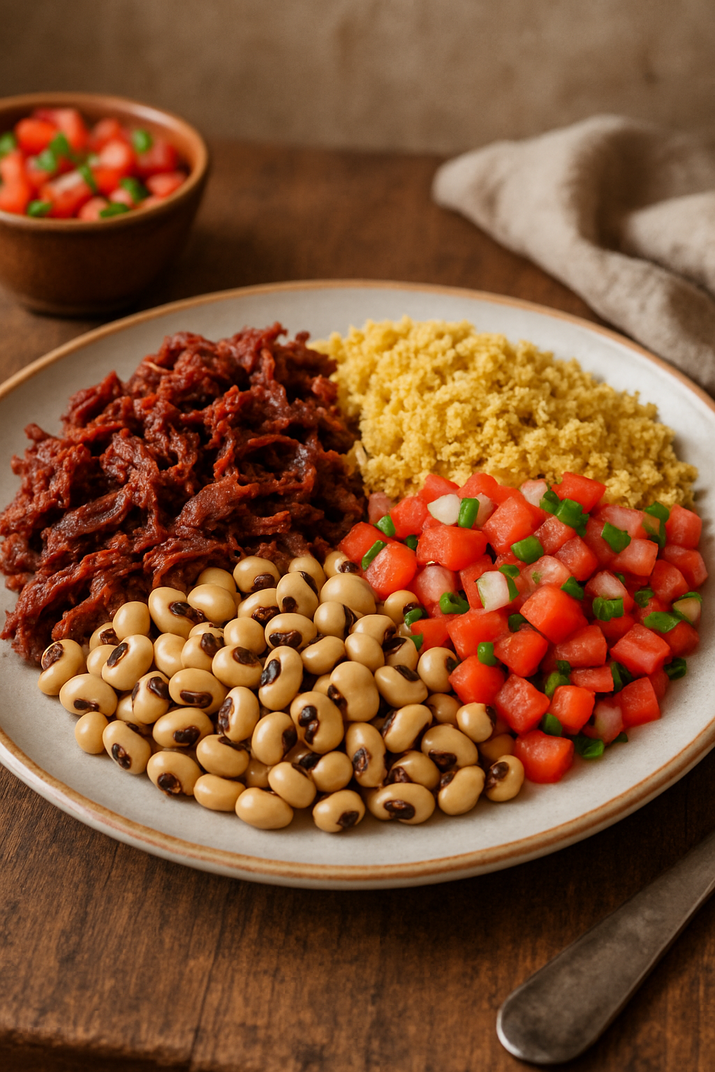 Arrumadinho paraibano com charque desfiada 🇧🇷 2 Arrumadinho paraibano com charque desfiada 🇧🇷